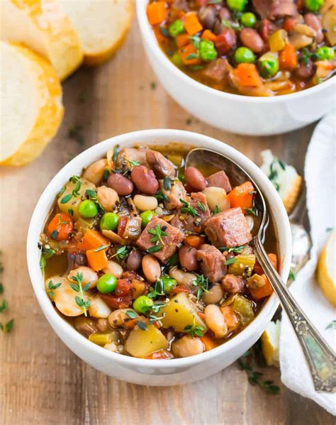 Crock Pot Ham and Bean Soup - WellPlated.com