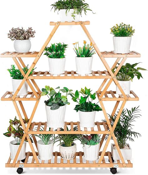 Buy ROSSNY Large Bamboo Plant Stand 8 Tier Tall Plant Stand with ...