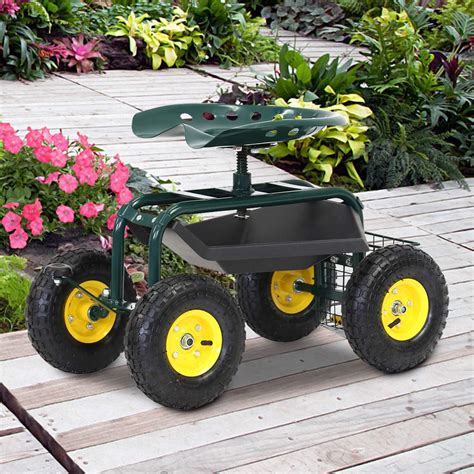 Garden Scooter ERGOMASTER Rolling Garden Seat With Wheels, Adjustable ...