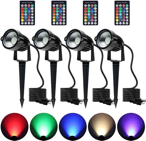Buy Halloween Spot Lights Outdoor, 5W AC 120V RGB Colored Landscape ...