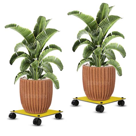 Sharpex Pack of 2 Metal Caddy Iron Dolly on Squre Rack Rustproof Sturdy ...