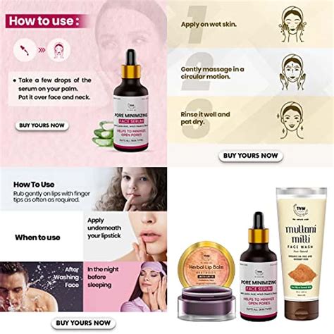 Buy TNW-WITH BEETROOT LIP BALM, MULTANI MITTI FACE WASH AND PORE ...