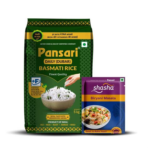 Pansari Daily Basmati Rice | Long Grain Aromatic Flavourful | Fortified ...