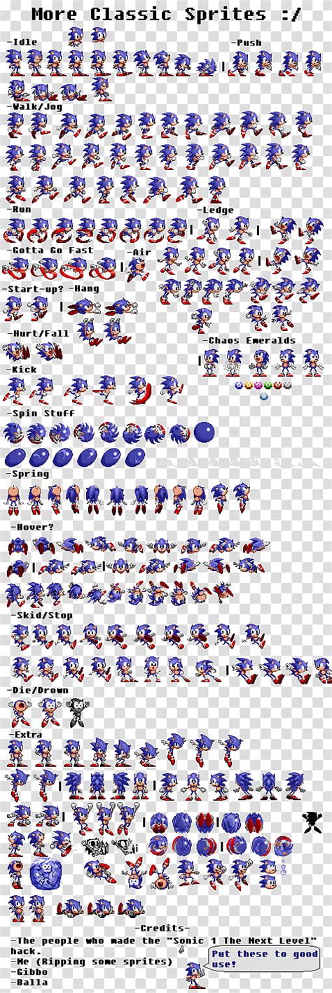 Classic Sonic The Hedgehog Sprites