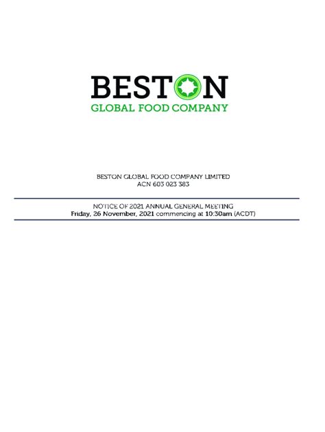 Fillable Online bestonglobalfoods.com.au app uploadsASX Code: Beston ...