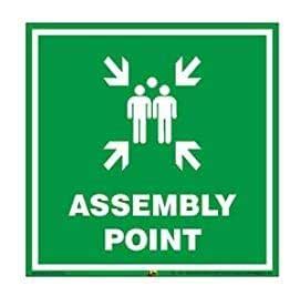 VVWV Assembly Point Sign Sticker for Public Hospital Clinic Office Hall ...