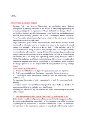 Unit 3 - Business continuty Plan - Unit: 3 INTRODUCTION Business ...