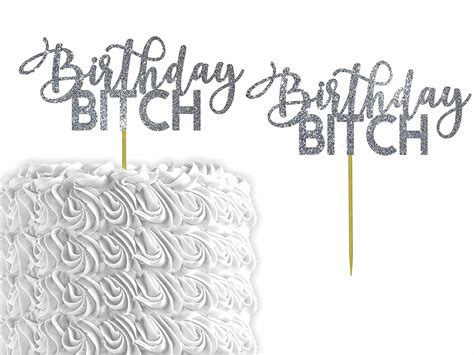 Amazon.com: Glitter"Birthday Bitch" Birthday Cake Topper | Birthday ...
