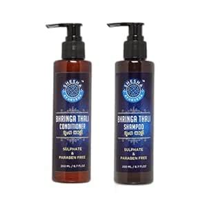 Shesha Ayurveda Bhringa Thali Ayurvedic Shampoo & Conditioner Combo Kit ...