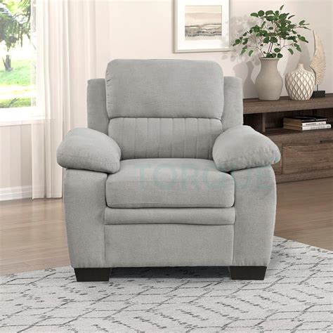 Torque - Jett 1 Seater Sofa Chair (Light Grey) | Comfortable One Person ...