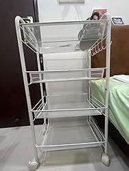 Voroly Alloy Steel 4 Tire Kitchen Accessories Storage Organizer Trolley ...