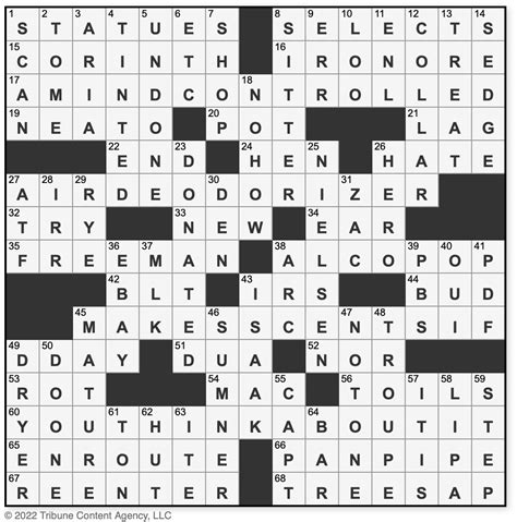 L A Crossword Corner - Free Printable Crosswords