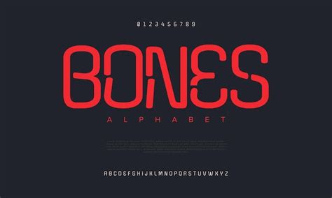 Abstrakte Knochen digitale Technologie Logo-Schriftart Alphabet ...