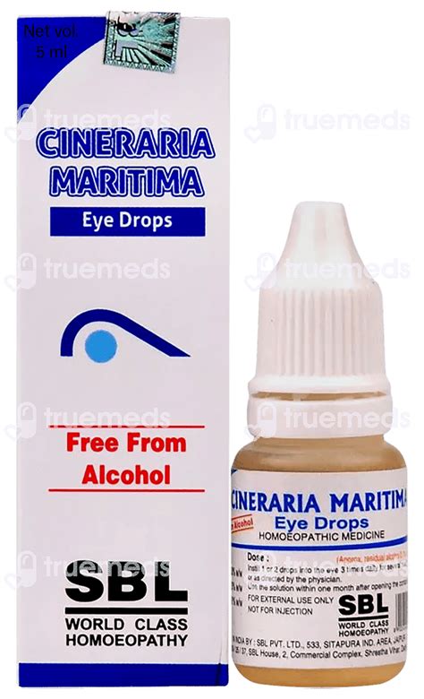 Sbl Cineraria Maritima Free From Alcohol Eye Drops 5 Ml - Uses, Side ...