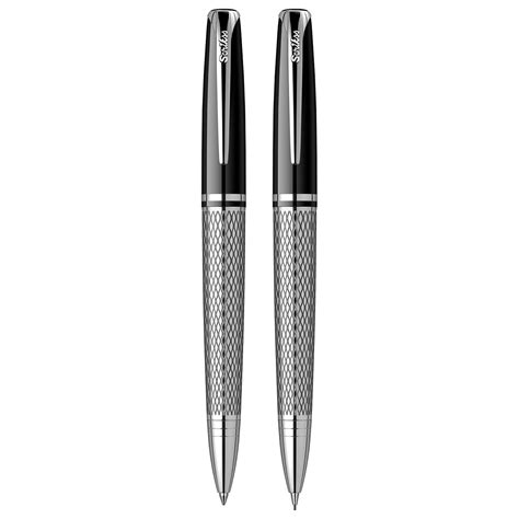 Scrikss Pera 477 Ball Point & Mechanical Pencil Set | Black Chrome CT ...