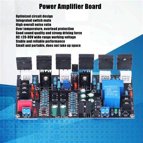 Buy 300W Power Amplifier Board,DC ±20‑90V Single Channel 1943+5200 ...