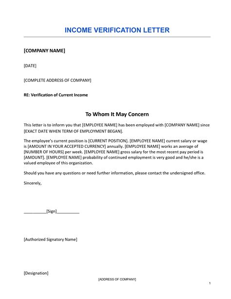 What Is A Verification Letter - Free Printable Download