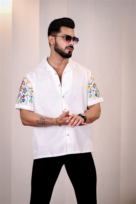 Classic: Floral Embroidery Cuban Shirt – Eszett