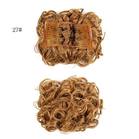 Short Messy Curly Dish Hair Bun Extension Easy Stretch Hair Combs Clip ...