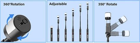 Ant Esports CASS100 Selfie Stick, Bluetooth Selfie Stick with Light,6 ...