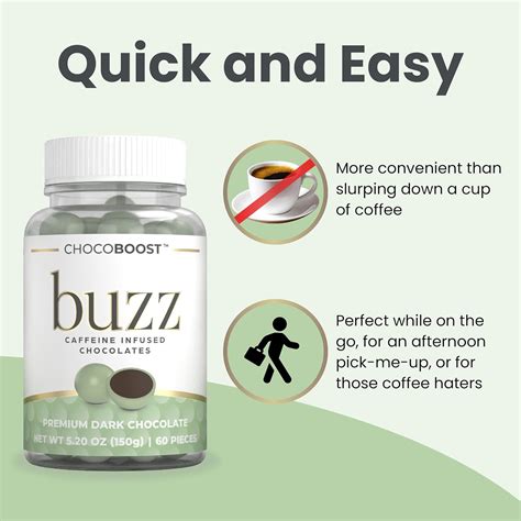 Buy ChocoBOOST Buzz Caffeine Infused Chocolate - Delicious Dark ...