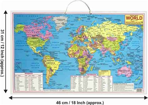 (COMBO OF 2 LAMINATED ENGLISH MAPS) World (Both Political & Physical ...
