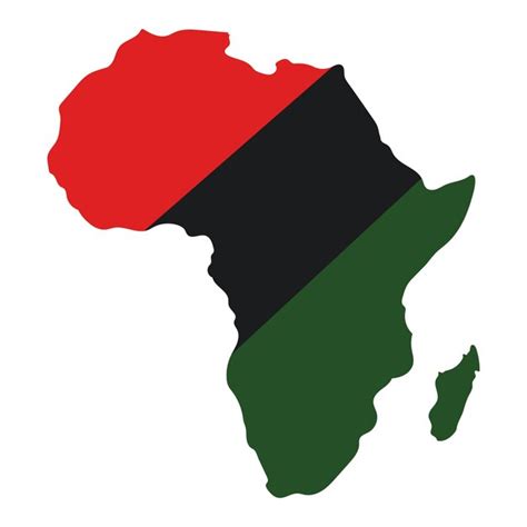 Africa continent colored in red black and green colors | Premium Vector
