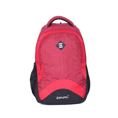 EMMI BAGS Battle Red Backpack Laptop/School Bag with Attached Rain ...