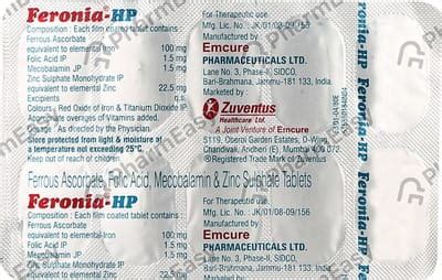 Feronia Hp Strip Of 10 Tablets: Uses, Side Effects, Price & Dosage ...