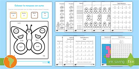 Pack de ejercicios: sumas para primer grado