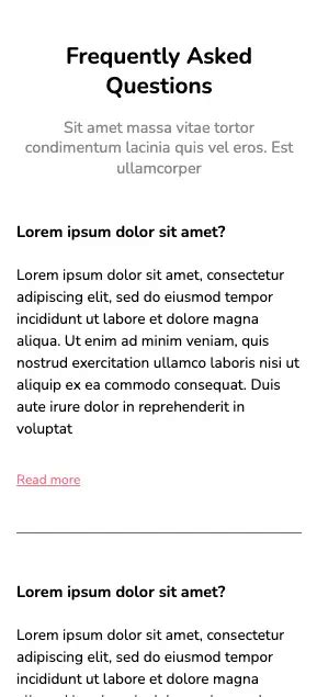 FAQs Example HTML/CSS 的图像结果