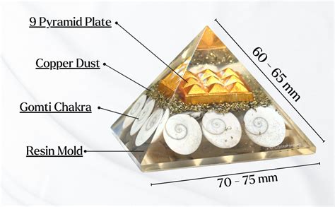 Crystal Heaven Gomti Chakra Pyramid With 9 Pyramid Plate-Orgone Pyramid ...