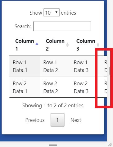 Columns DataTable 的图像结果