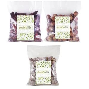 ShudhVeda Organic Whole Dried Amla, Reetha, Shikakai Raw (250g*3 = 750 ...
