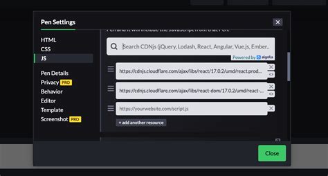 Report in JavaScript CodePen 的图像结果
