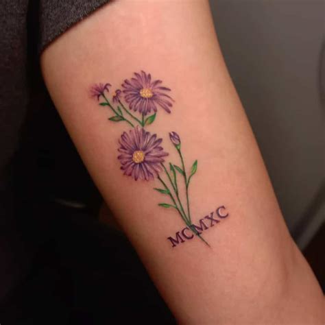 Aster flower tattoo meaning - Calaverastattoos.com