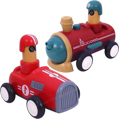 Toyshine Pack of 2 Toy Cars Push and Go Play Set Friction Powered Car ...