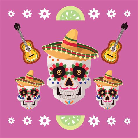 sugar skulls mexico 11126733 Vector Art at Vecteezy