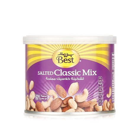 أفضل أنواع المكسرات الكلاسيكية المملحة المشكلة، 110 غرام Best Classic Salted Mixed Nuts, 110g