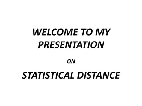 Image result for Statistical Distance Examples