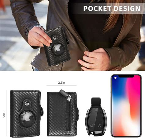 Buy HANERREAL AirTag Wallet for Men Credit Card Holder Slim Minimalist ...