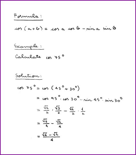 Image result for Cos Equation Formula