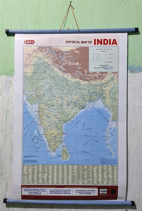 G B D S Wall Hanging Chart Of Physical Map | Desertcart INDIA