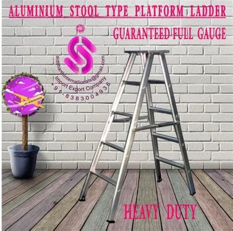 Aluminium Step Ladder - 8 Step Aluminum Broad Step Household Ladder ...