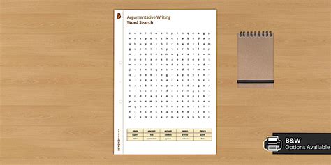 Argumentative Writing Word Search