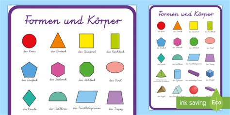 2D- und 3D-Formen Poster für die Klassenraumgestaltung