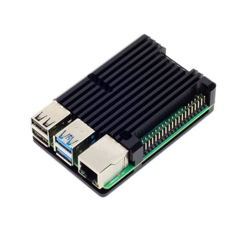 Probots Aluminium Heatsink Case for Raspberry Pi 4 - Anodised Black Buy ...