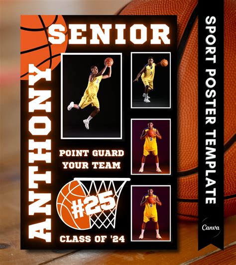 Senior Night Basketball Poster Template: Customizable Canva Design ...