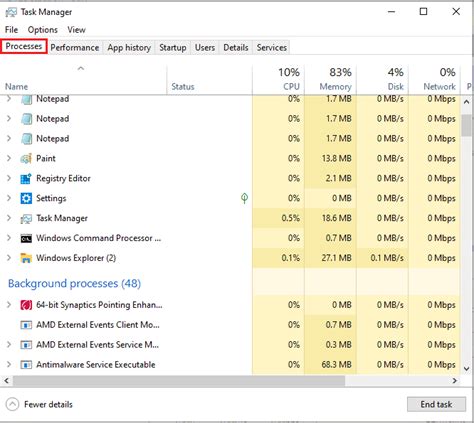 Image result for Task Manager Windows 1.0 Default