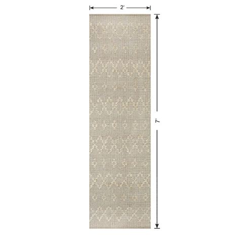 (B726) Honeybloom Denali Neutral Flatweave Runner, 2x7